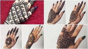 Stylish back hand mehndi design