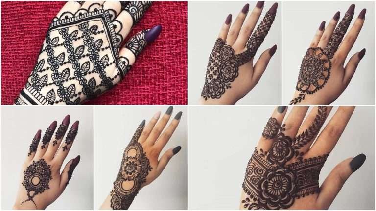 Stylish back hand mehndi design
