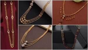 Light weight gold short necklace design