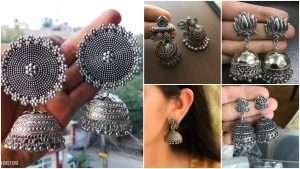 Silver jhumka design