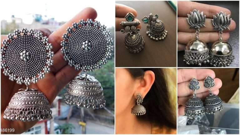Silver jhumka design