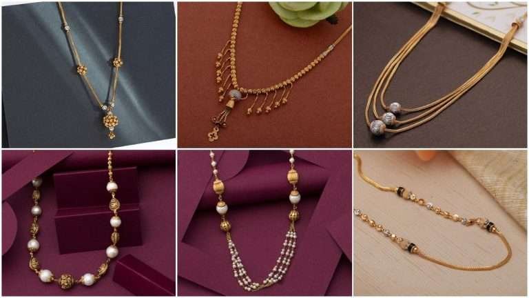 Latest long gold necklace designs