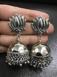 Silver jhumka design