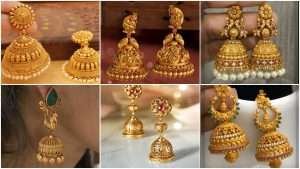 Beautiful gold jhumka earring designs