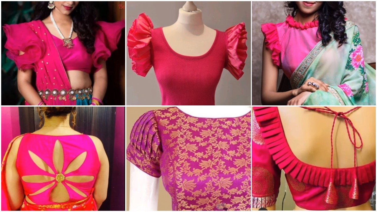 Pink blouse designs