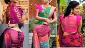 Deep pink blouse design new model