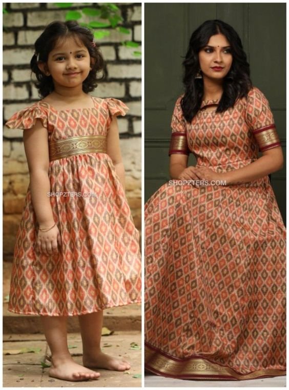 Mother and daughter matching dresses