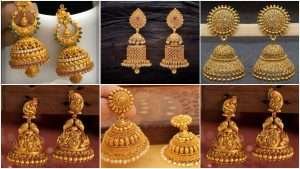 Traditional gold earrings design