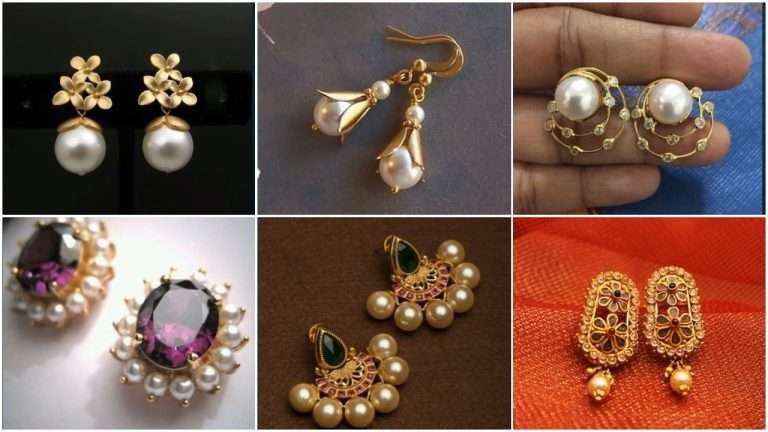 Traditional traditional pearl and gold earrings designs