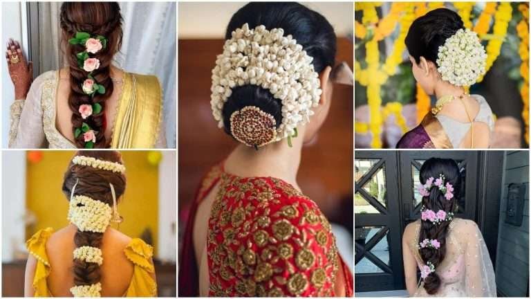 Floral accessories for wedding hairstyles