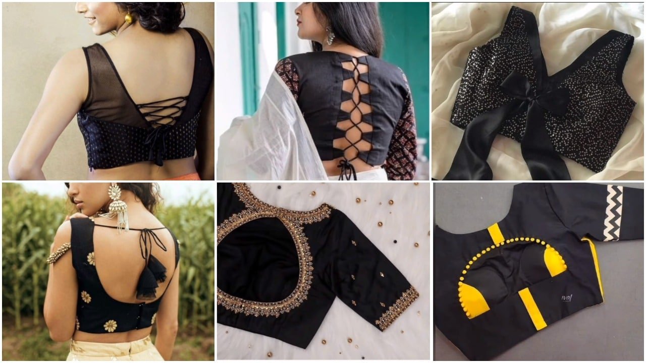 20 Beautiful black blouse designs that are suitable for any ...