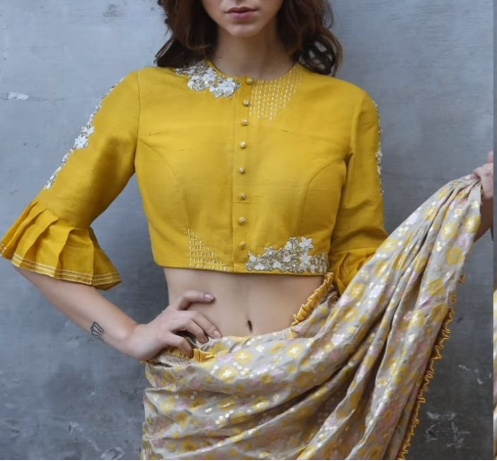 Yellow blouse designs