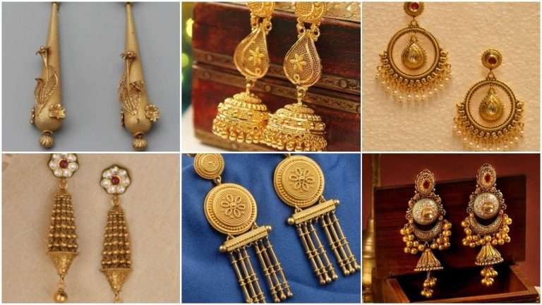 New stylish gold earring designs for girls