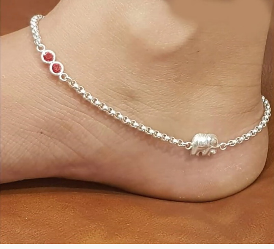 silver anklet design