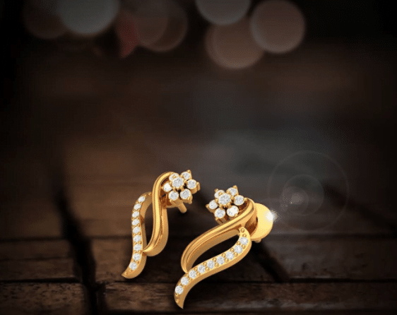 Simple gold earring design