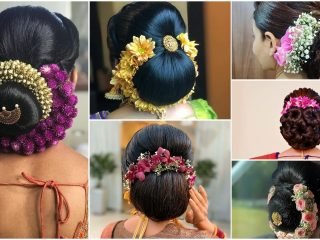 Different style bridal buns