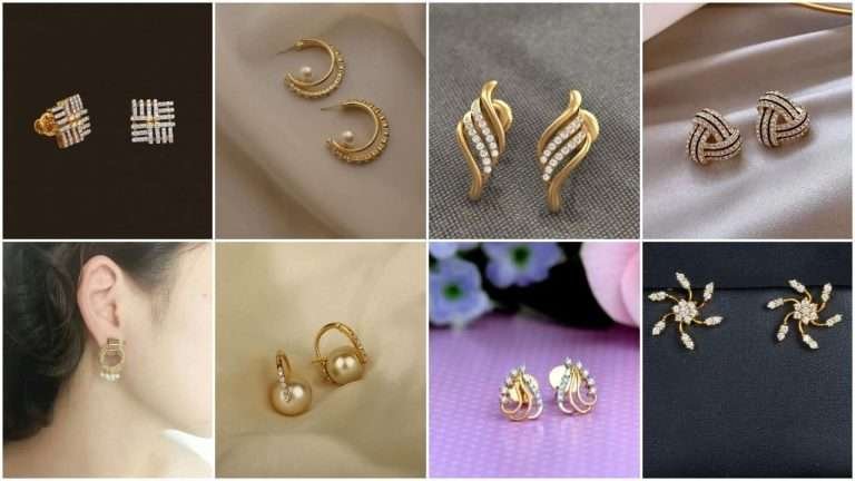Simple gold earring design