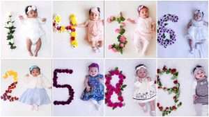 12 Baby monthly photo shoot idea