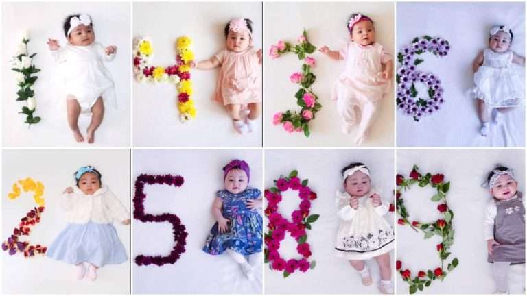 12 Baby monthly photo shoot idea