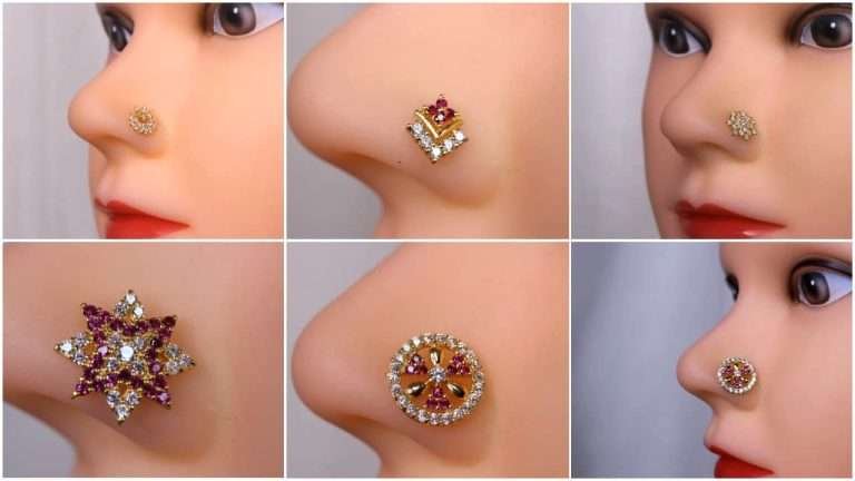 Latest stone nose pin designs for girls