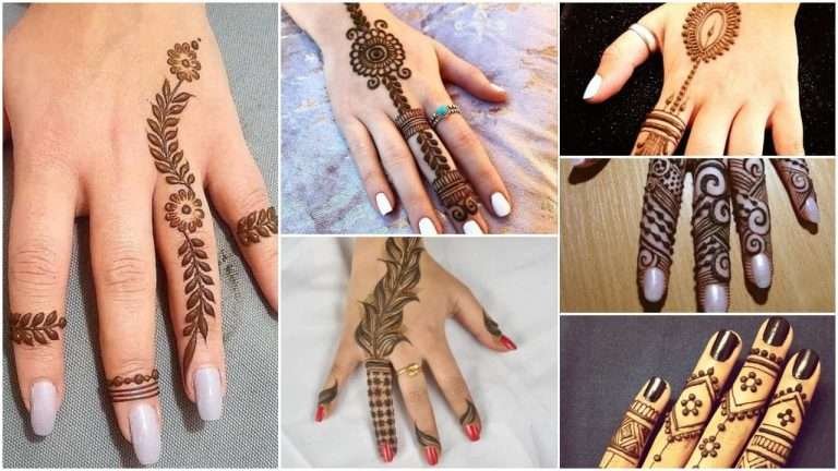 Simple finger mehndi design