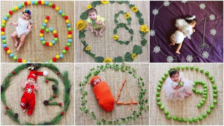 Unique monthly baby photoshoot ideas