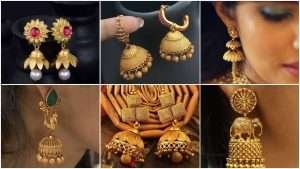 Beautiful gold jhumka earring designs