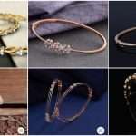 Simple gold stone bangle design