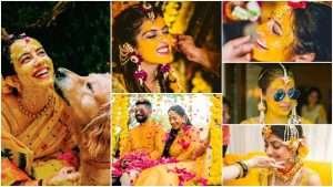 Unique haldi ceremony photoshoot ideas