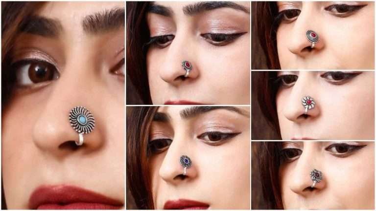 Different types of nose pin designs for girls