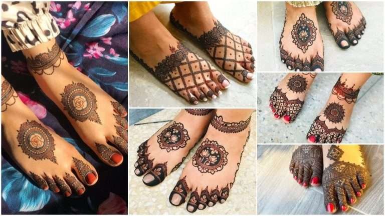 Elegant feet mehndi designs