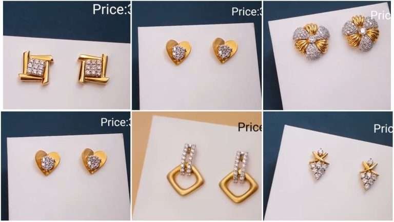 Gold daily wear earrings design collection