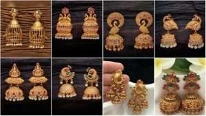 Gold bridal jhumka design heavy and light weight