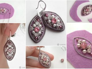 We embroidered earrings "Icicles"- step by step