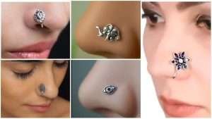 Silver oxidised nose pin