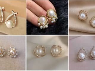 Gold with pearl earrings