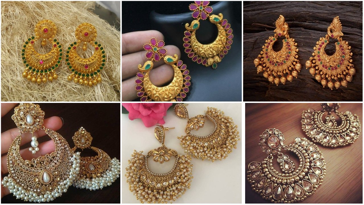 Chandbali earring design - Simple Craft Ideas