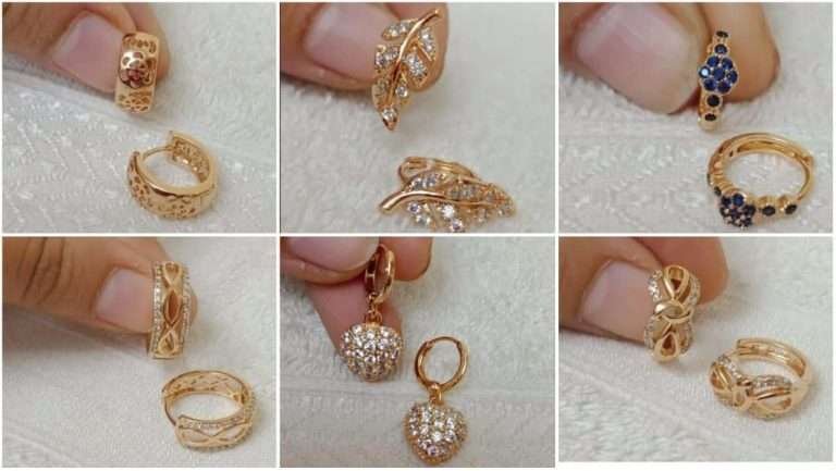 Simple light weight gold earring design