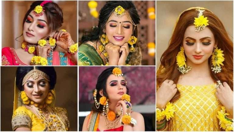 Haldi ceremoni floral jewellery