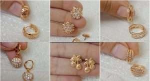 Simple light weight gold earring design