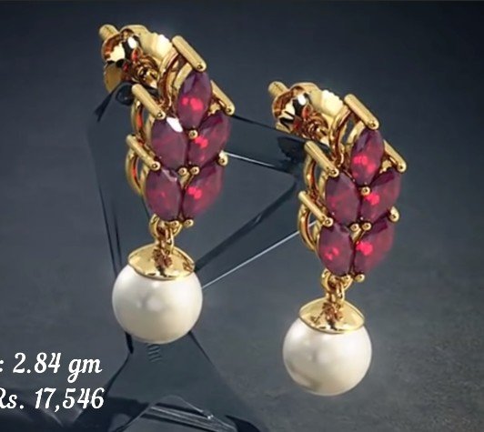 Gold Gemstone Earrings Designs