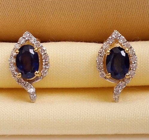 Gold Gemstone Earrings Designs