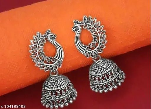 Stylish trendy silver jhumka design