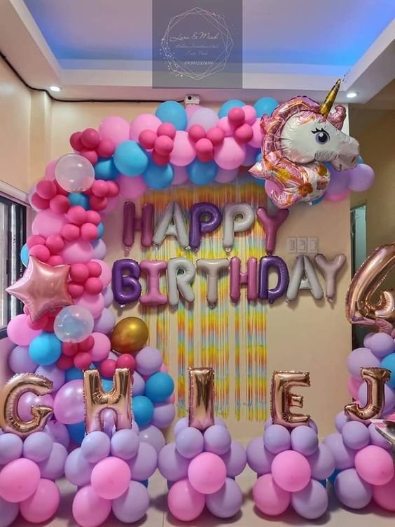 Birthday celebration balloon decoration