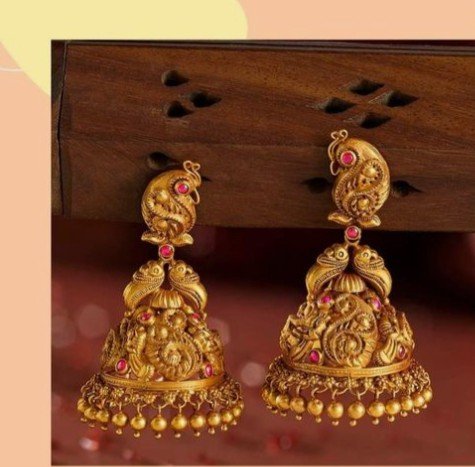 Traditional gold jhumka design