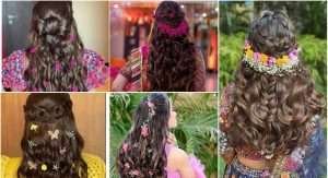 Stunnning curly hair styles idea for Indian wedding function