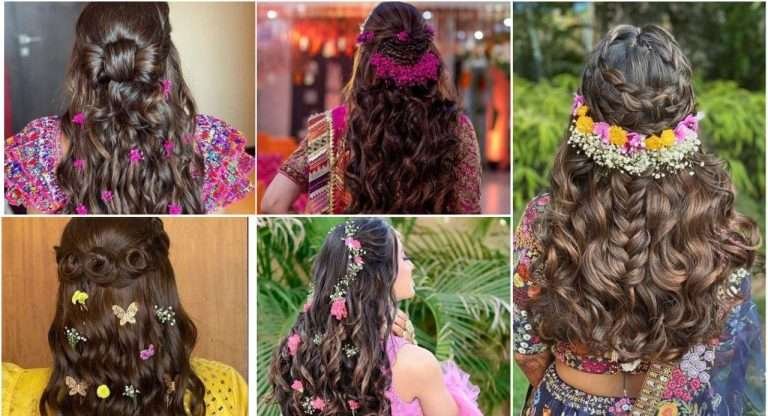 Stunnning curly hair styles idea for Indian wedding function