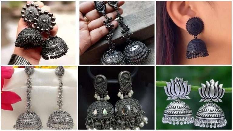 Stylish trendy silver jhumka design