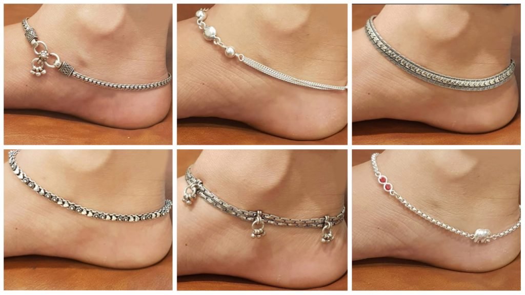 Beautiful silver anklet design
