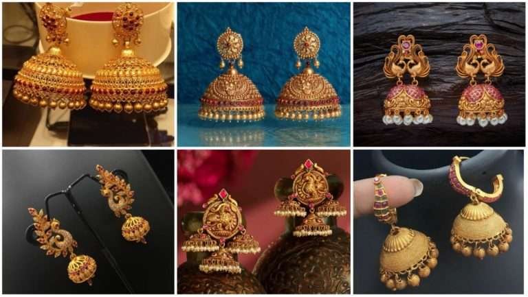 Antique gold jhumka design